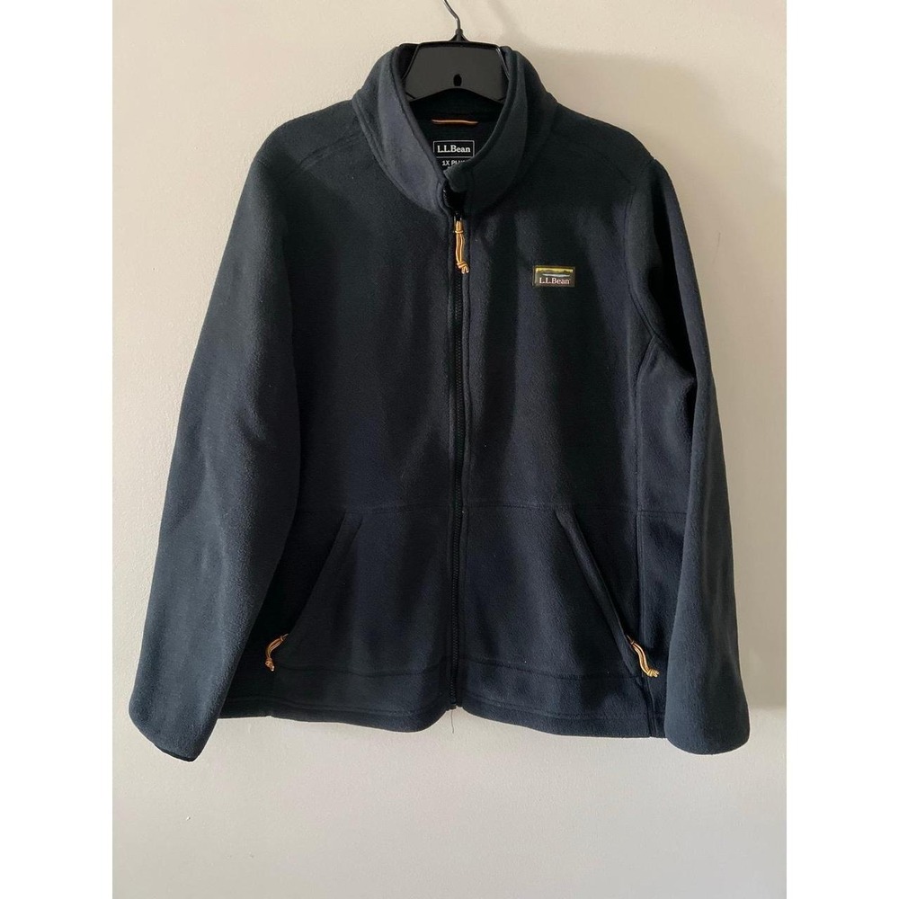 LL Bean Women's Mountain Classic Fleece Jacket Black 1X Plus